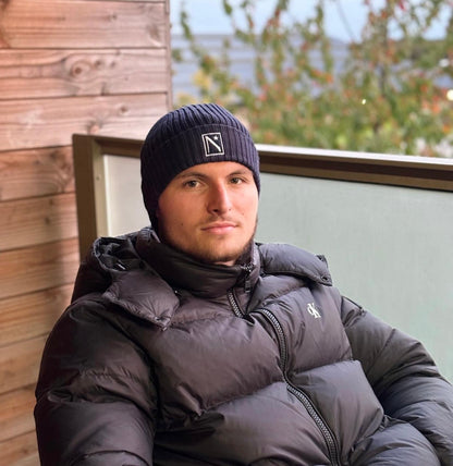 Bonnet Ashbury Navy et Blanc