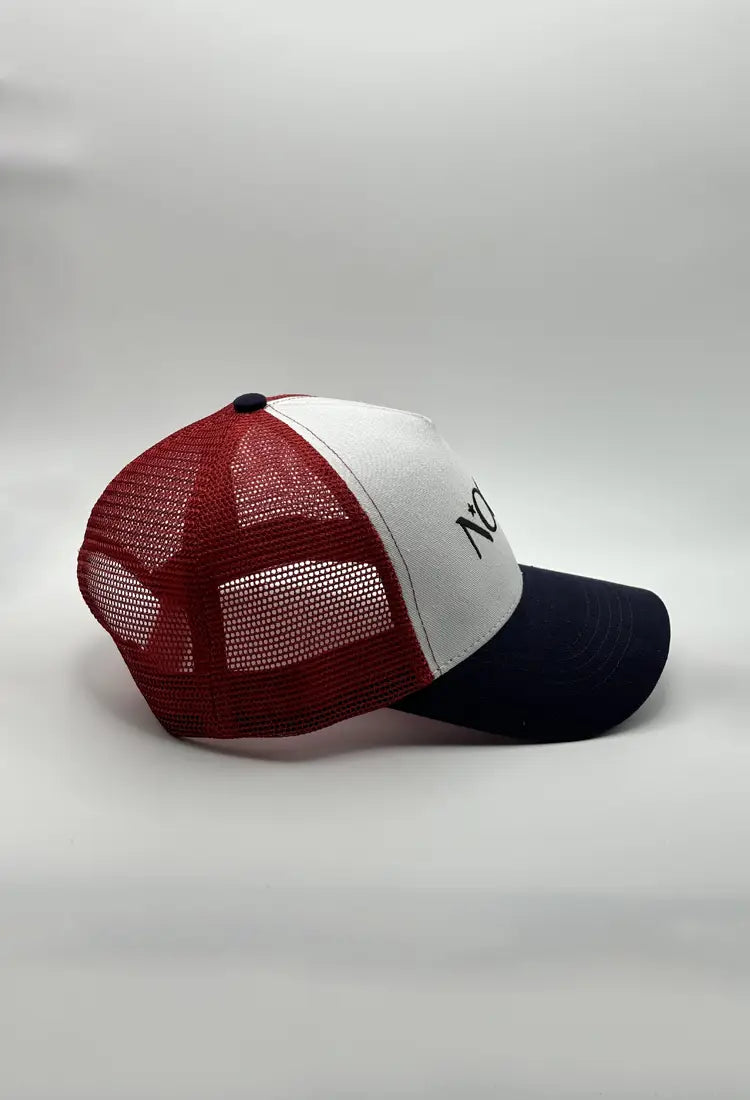 Casquette Broadway Navy, Blanc et Rouge Cerise