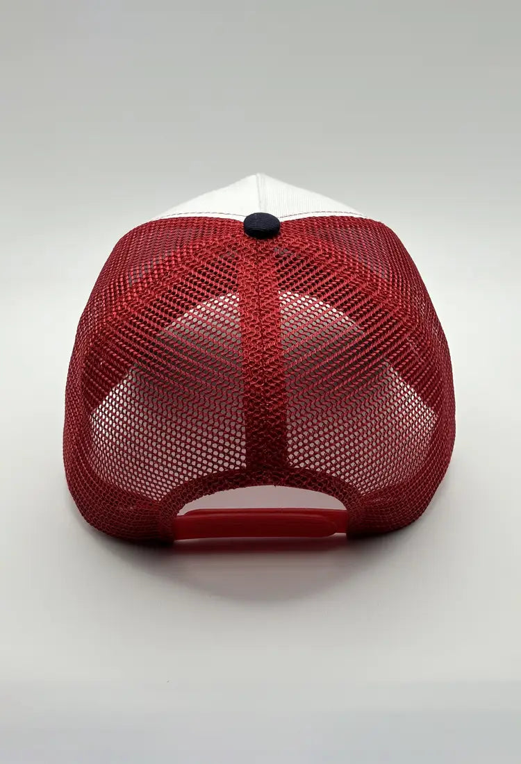 Casquette Broadway Navy, Blanc et Rouge Cerise